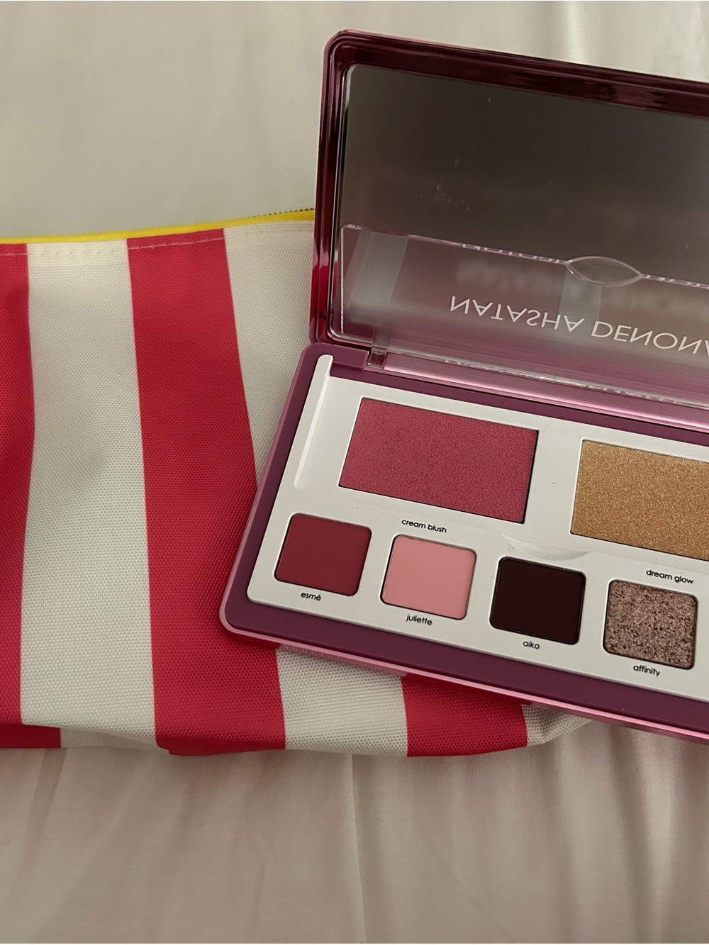 Cosmetic Bag & Natasha Denona Pink & Rose Eyeshadow/Cheek Mini Palette